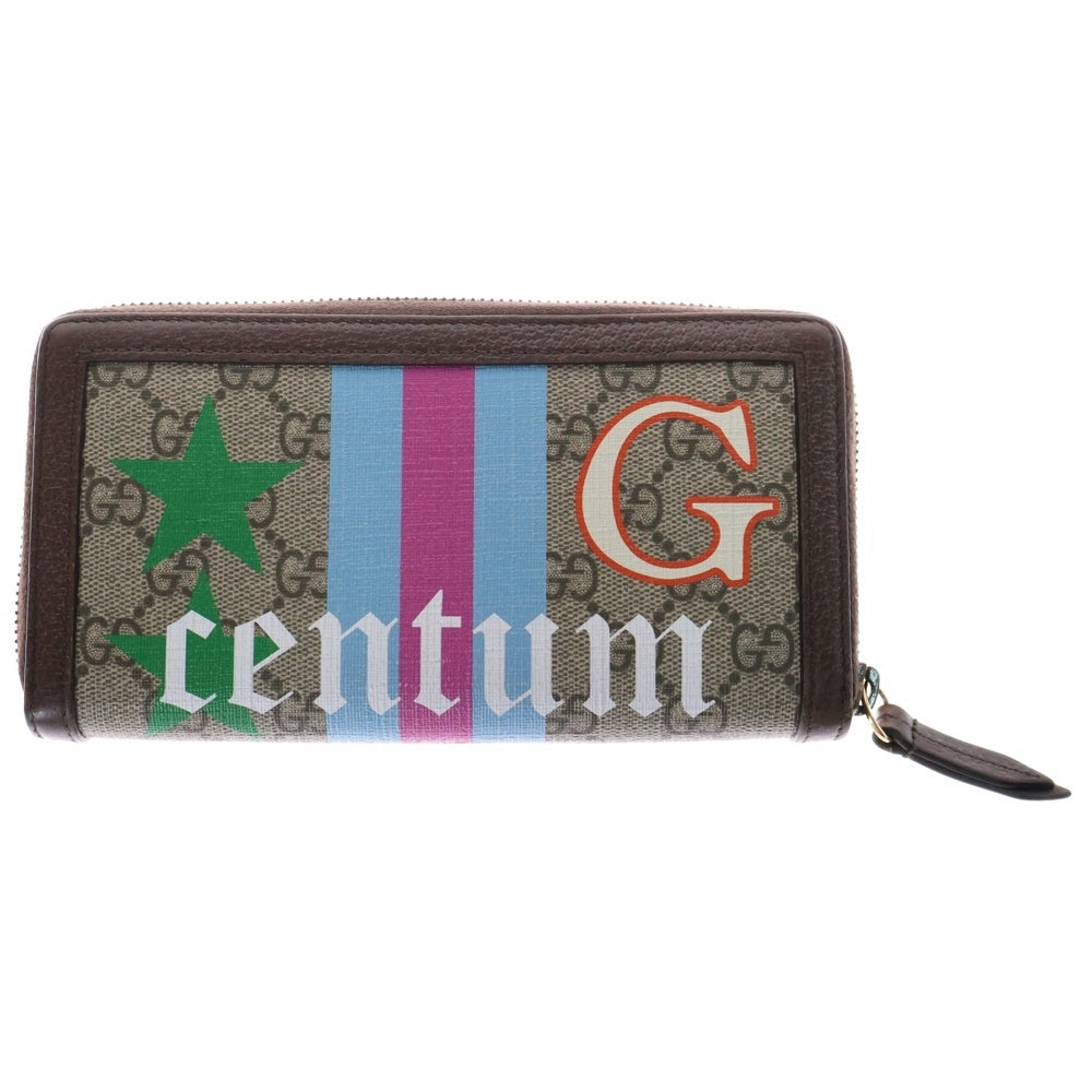 GUCCI(グッチ) GGスプリーム バンブーラウンドファスナーロングウォレット 長財布 ベージュ 658634