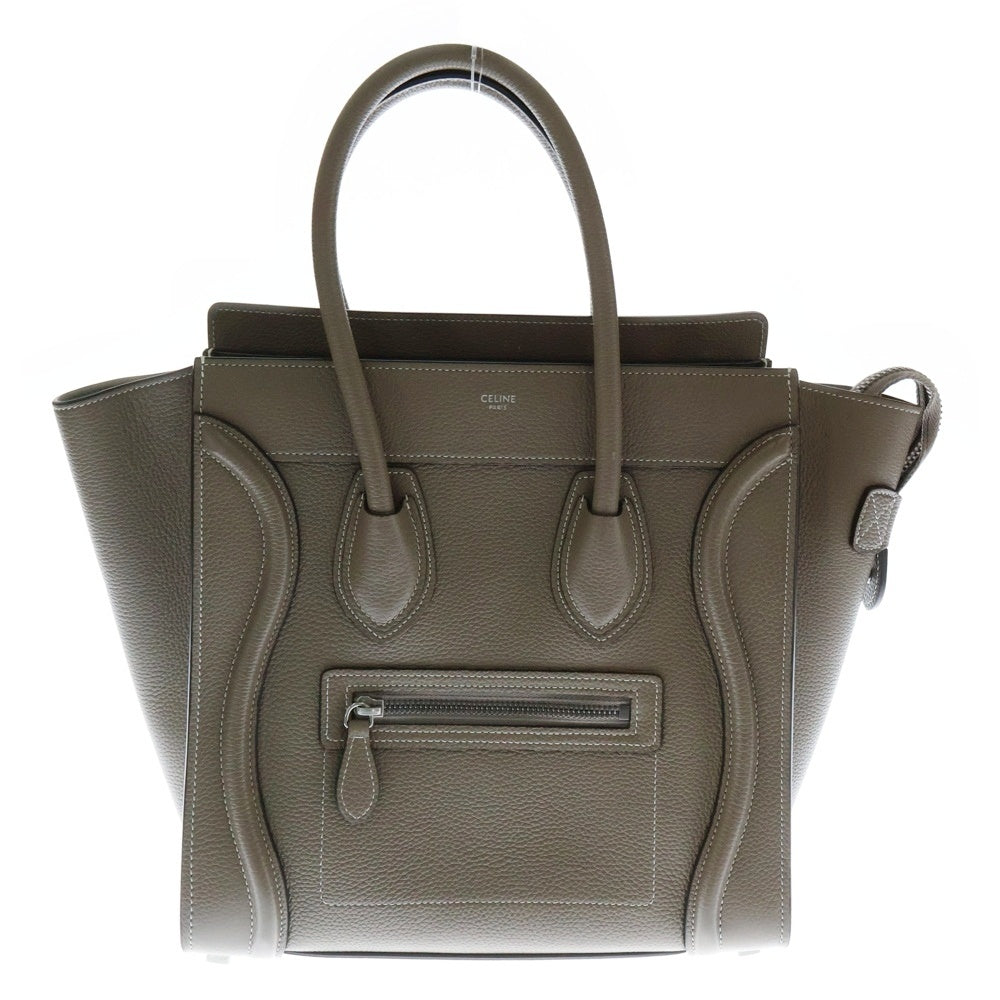 CELINE(セリーヌ) ラゲージ マイクロショッパー ベージュ レザー ハンドバッグ