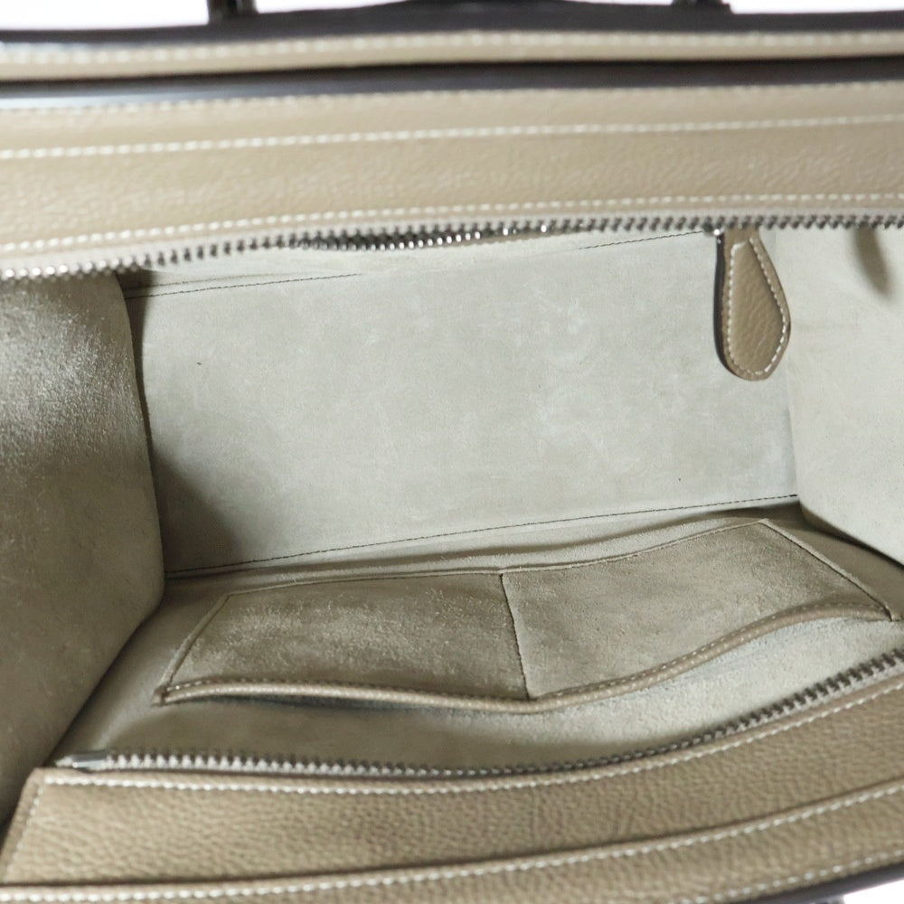 CELINE(セリーヌ) ラゲージ マイクロショッパー ベージュ レザー ハンドバッグ