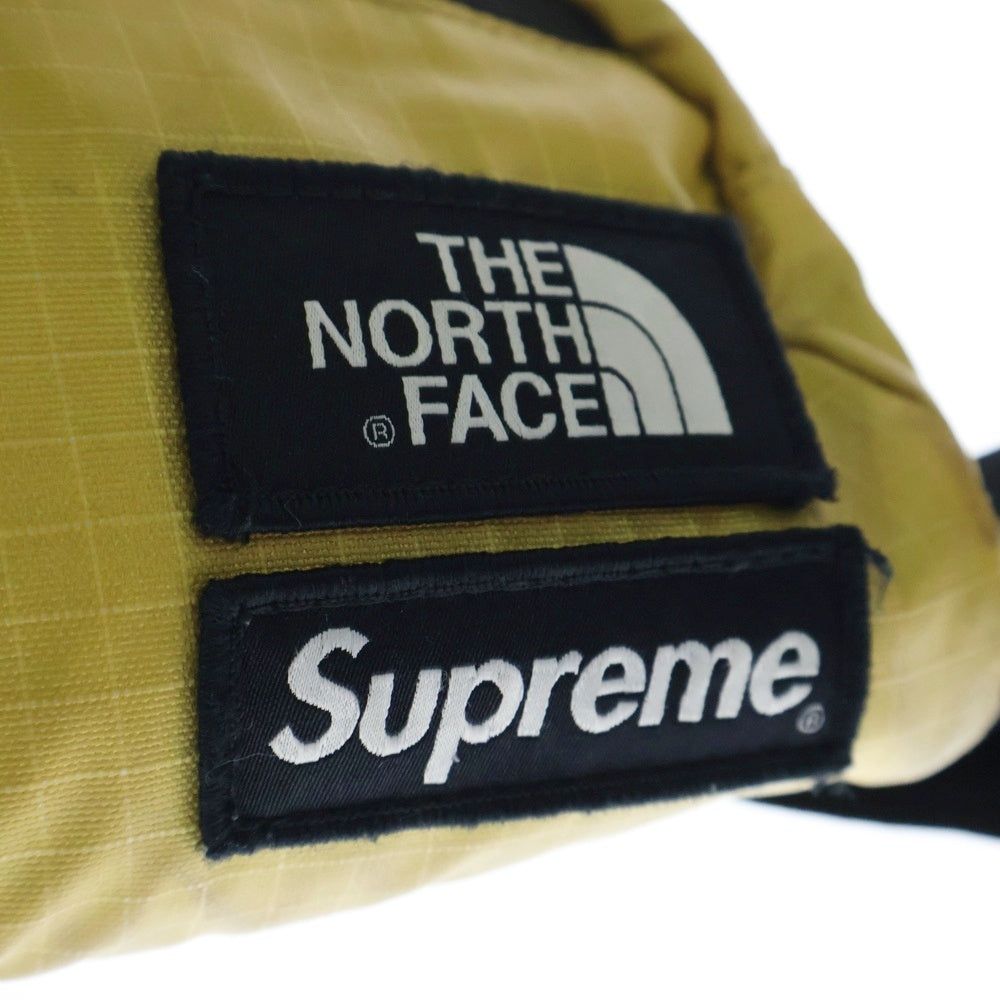 SUPREME(シュプリーム) 18SS The North Face Metallic Roo II Lumbar Pack ×ノースフェイスコラボ ウエストバッグ ボディバッグ イエロー/ブラック ナイロン ゴールド