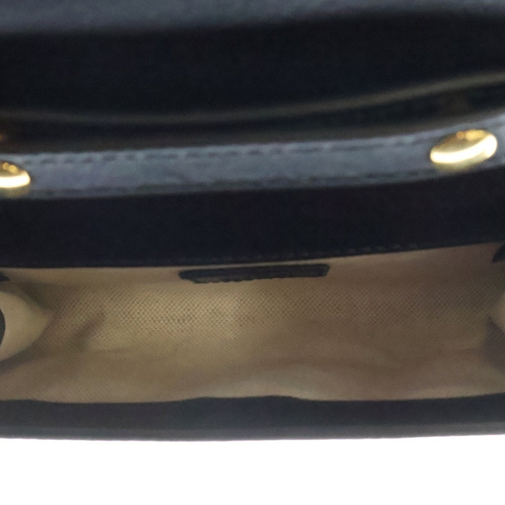 GUCCI(グッチ) バンブー 2wayチェーンショルダーバッグ ハンドバッグ ブラック ゴールド金具 レザー 675795