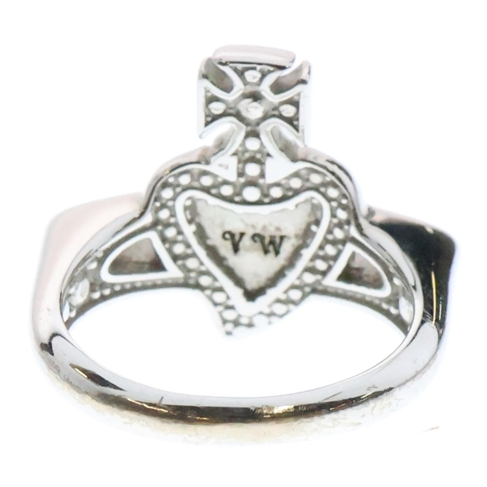 Vivienne Westwood(ヴィヴィアンウエストウッド) ディアマンテ ハートリング SV925 シルバー×レッド 指輪 #11.5 6.1g