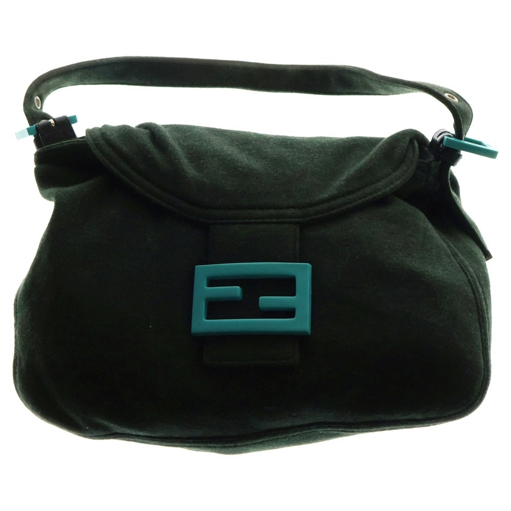 FENDI(フェンディ) FFロゴ マンマバケット ハンドバッグ ワンショルダーバッグ グリーン×ブルー レディース