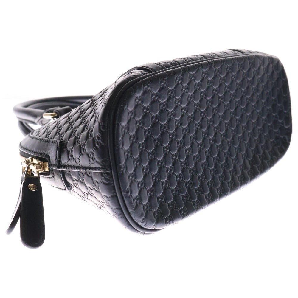 GUCCI(グッチ) マイクログッチシマ 2WAY ショルダーバッグ ハンドバッグ ブラック レザー