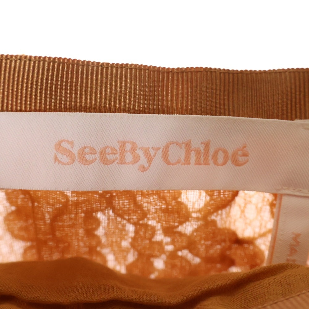 SEE BY CHLOE(シーバイクロエ) フラワー レース ミニスカート オレンジ レディース CHS19SJU05034