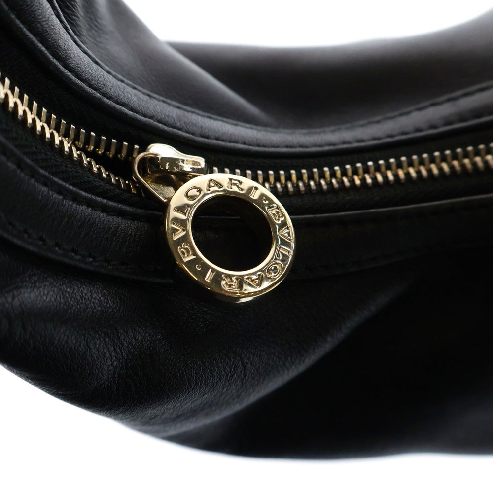 BVLGARI(ブルガリ) COLLEZIONE コレツィオーネ ロゴ レザー ワンショルダーバッグ ブラック レディース