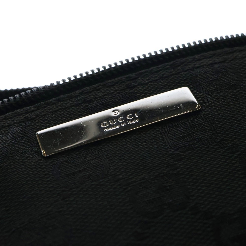 GUCCI(グッチ) GGキャンバス アクセサリーポーチ ケース キャンバス×レザー 収納 ブラック シルバー金具 07198