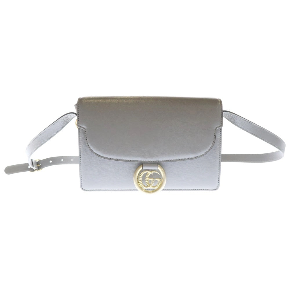 GUCCI(グッチ) GGスプリーム ショルダーバッグ グレー レザー 589474 レディース