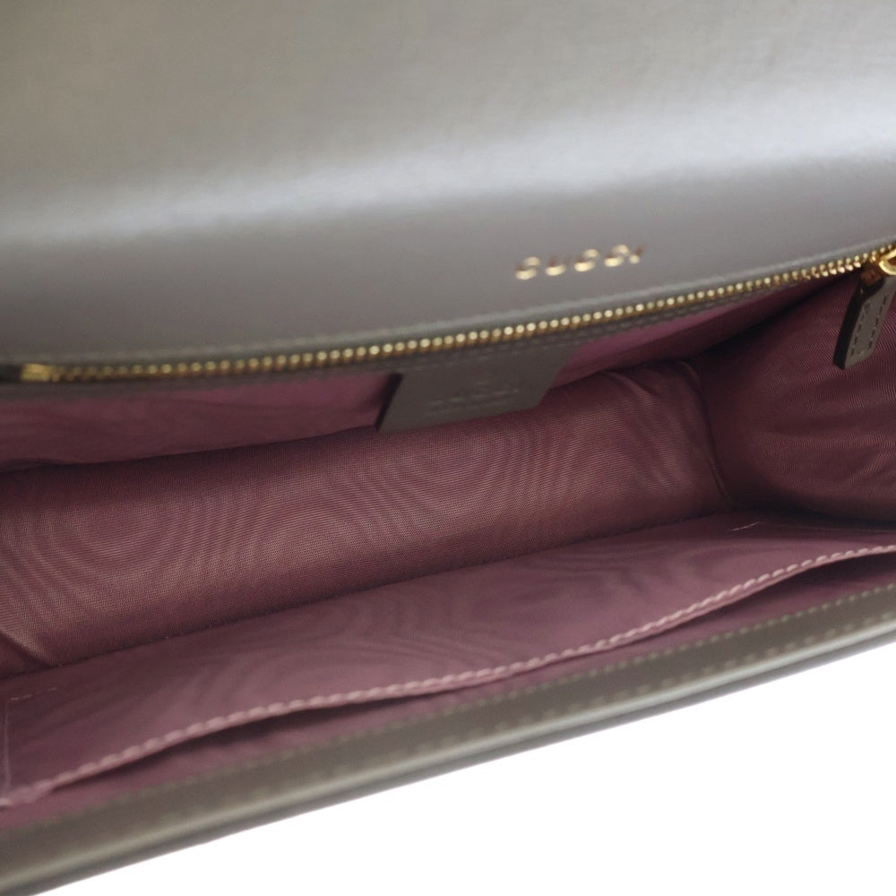 GUCCI(グッチ) GGスプリーム ショルダーバッグ グレー レザー 589474 レディース