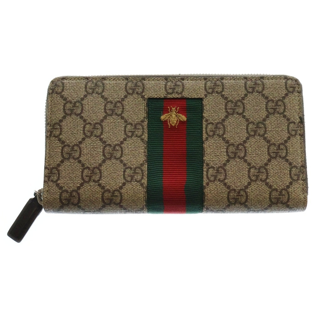 GUCCI(グッチ) GGスプリーム ニューウェーブ ラウンドファスナー長財布 ウォレット ベージュ 408831