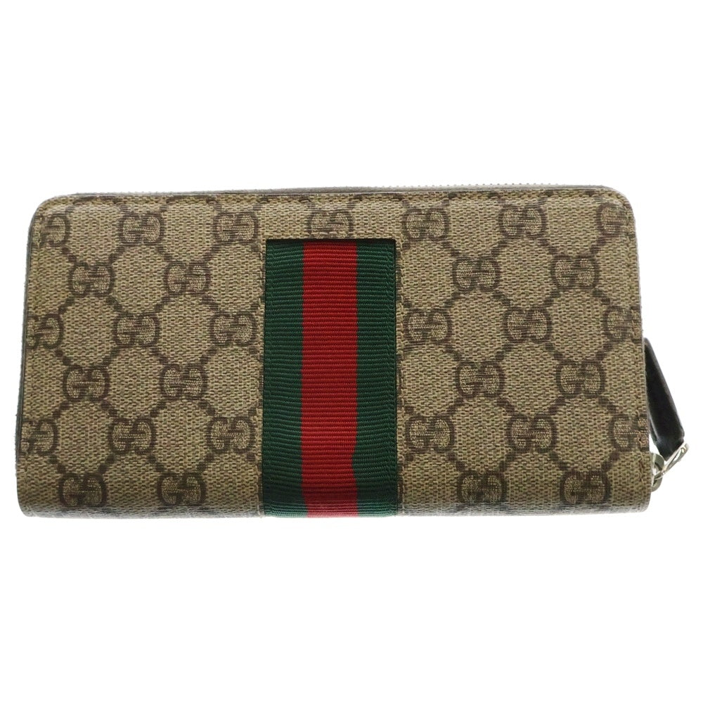 GUCCI(グッチ) GGスプリーム ニューウェーブ ラウンドファスナー長財布 ウォレット ベージュ 408831