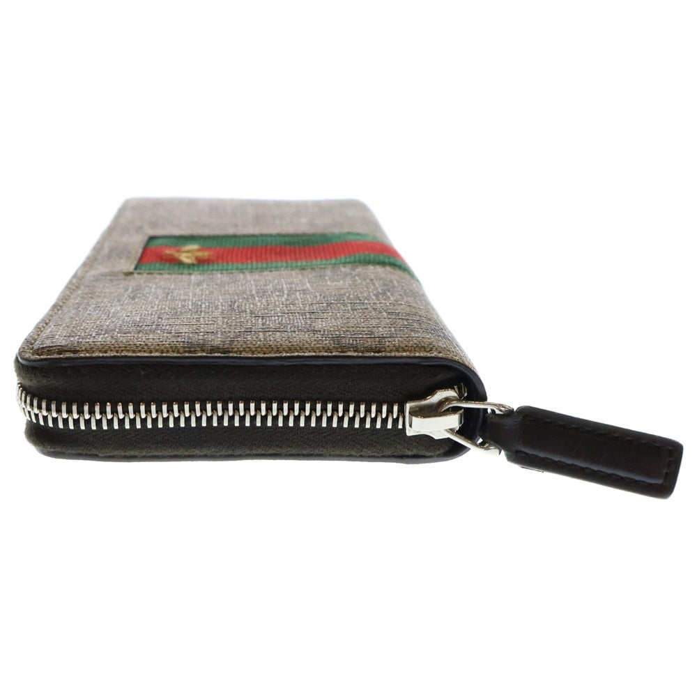 GUCCI(グッチ) GGスプリーム ニューウェーブ ラウンドファスナー長財布 ウォレット ベージュ 408831