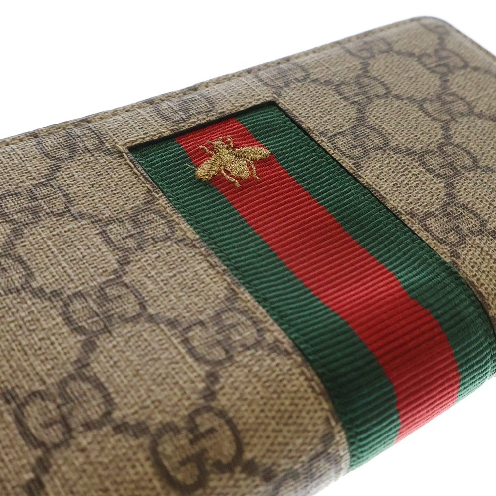 GUCCI(グッチ) GGスプリーム ニューウェーブ ラウンドファスナー長財布 ウォレット ベージュ 408831