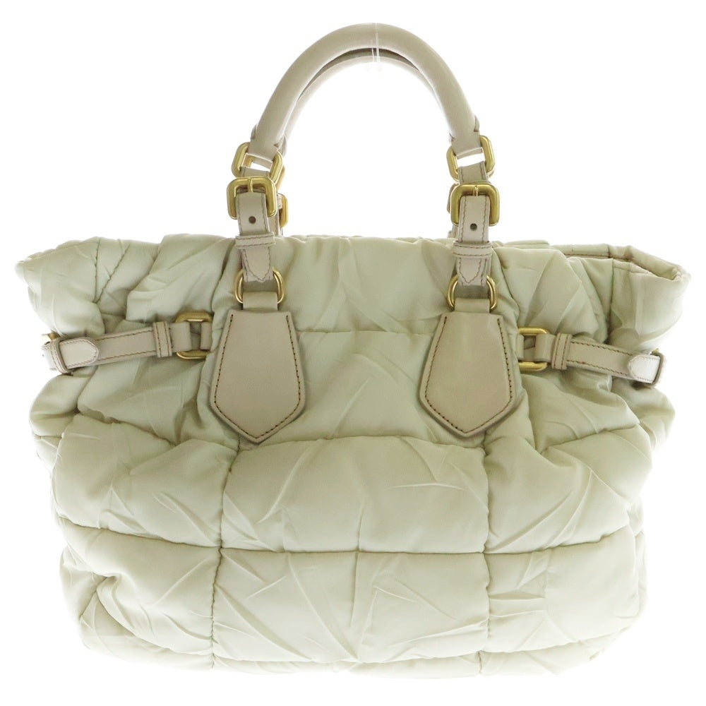 PRADA(プラダ) キルティング ハンドバッグ ベージュ ナイロン BN1583 レディース