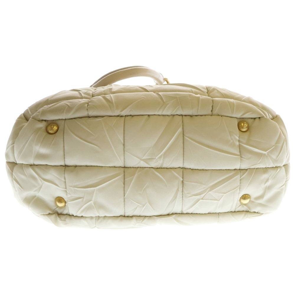 PRADA(プラダ) キルティング ハンドバッグ ベージュ ナイロン BN1583 レディース