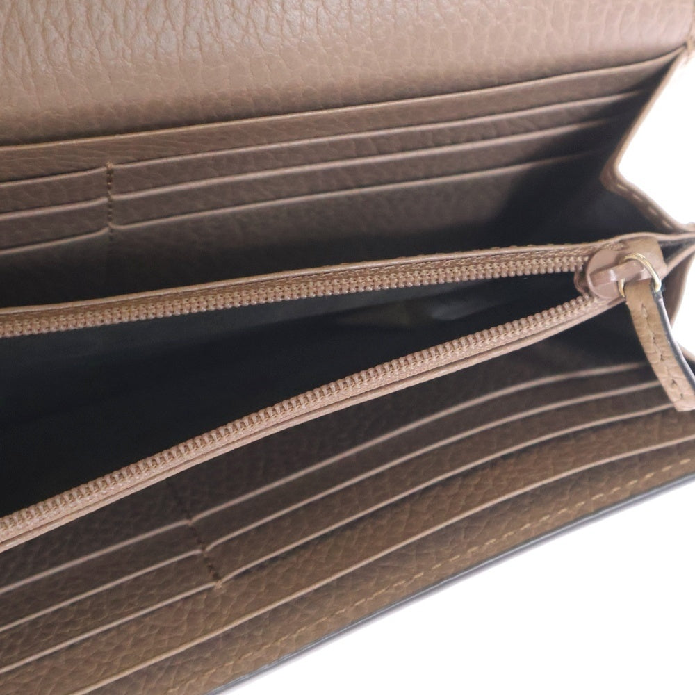 GUCCI(グッチ) GGマーモント GGスプリーム コンチネンタルウォレット ロングウォレット 長財布 レザー×PVC ピンク×ベージュ ゴールド金具 456116