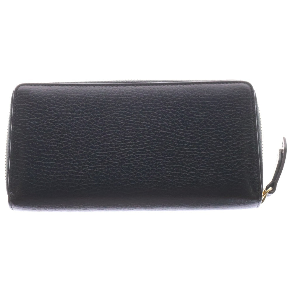 GUCCI(グッチ) GGマーモント ラウンドファスナー長財布 ロングウォレット カードケース ブラック ゴールド金具 レザー 456117