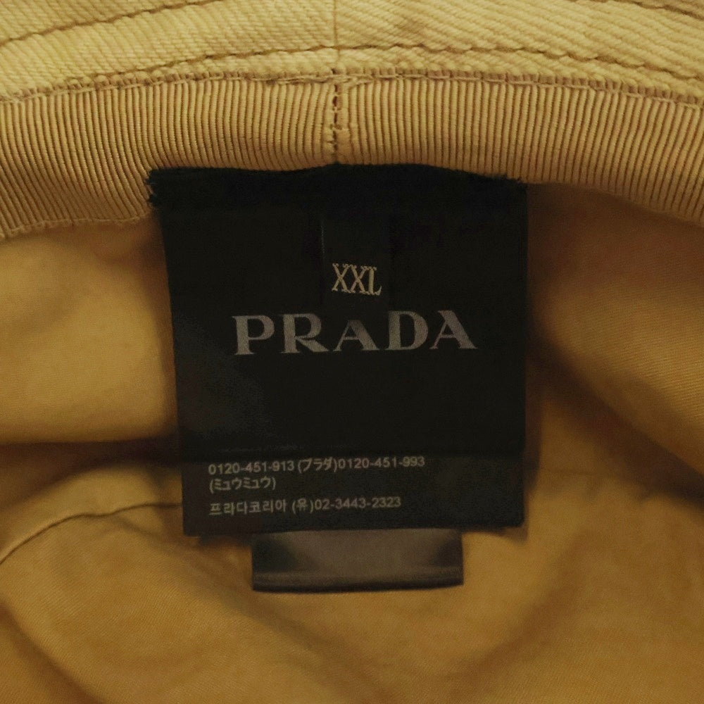 PRADA(プラダ) ヴィンテージ加工 ブルデニム バケットハット 帽子 ベージュ 2HC137_15E0_F0ABR