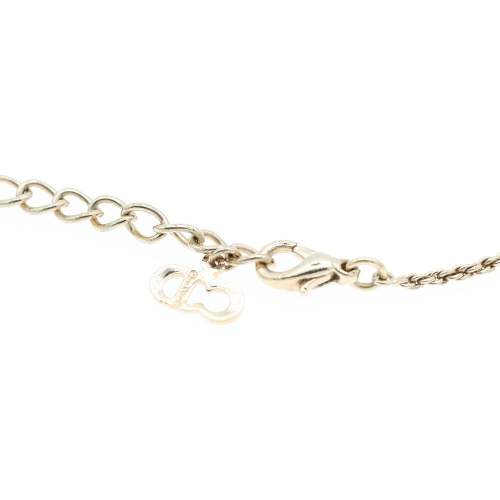 Christian Dior(クリスチャンディオール) ハート ロゴ ラインストーン ネックレス GP ゴールド アクセサリー