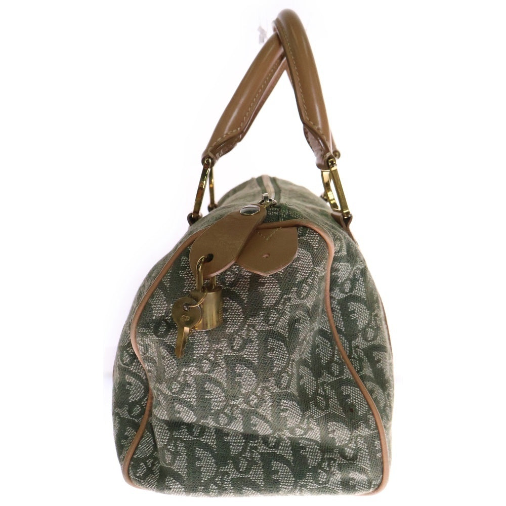Christian Dior(クリスチャンディオール) トロッター ミニボストンバッグ カーキ キャンバス×レザー ショルダーバッグ