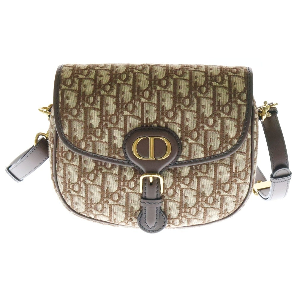 Christian Dior(クリスチャンディオール) オブリーク ボビー ミディアム ジャガード ブラウン×ベージュ キャンバス×レザー ショルダーバッグ M9319UTZQ ゴールド金具