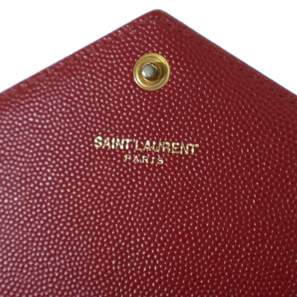 SAINT LAURENT PARIS(サンローランパリ) カサンドラ 長財布 レッド レザー ウォレット レディース