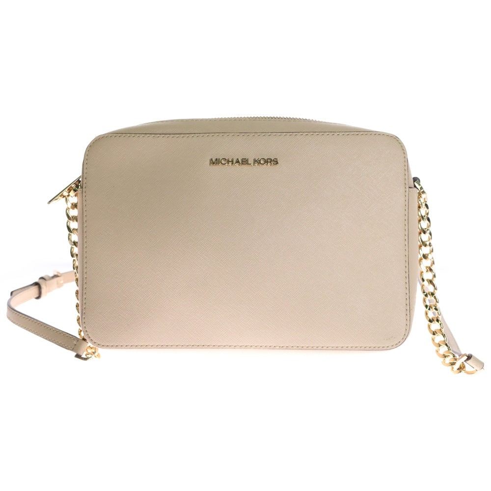 MICHAEL KORS(マイケルコース) チェーンショルダーバッグ ベージュ PVC レザー ゴールド金具
