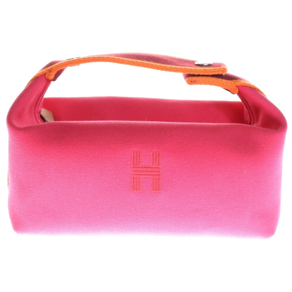 HERMES(エルメス) ブリッドアブラックPM ハイビスカス キャンバス ポーチ ハンドバッグ ピンク