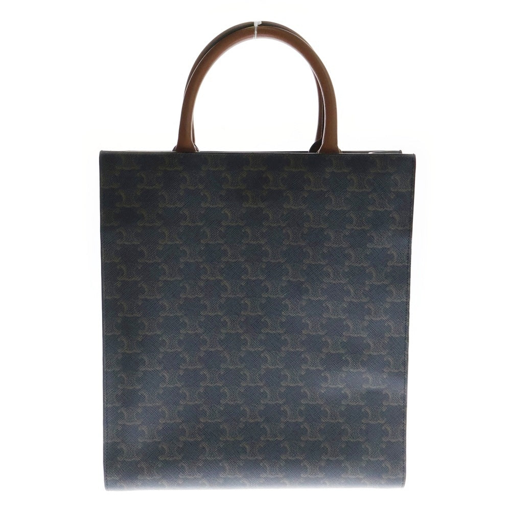 CELINE(セリーヌ) トリオンフ バーティカルカバ スモール 2WAYバッグ ハンドバッグ トートバッグ ショルダーバッグ ブラウン ゴールド金具 レザー×PVC