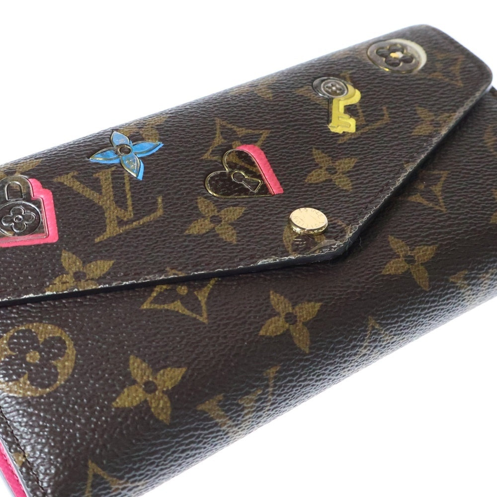 LOUIS VUITTON(ルイヴィトン) モノグラム ポルトフォイユ サラ ラブ ロック ロングウォレット 長財布 ブラウン ゴールド金具 PVC M64117