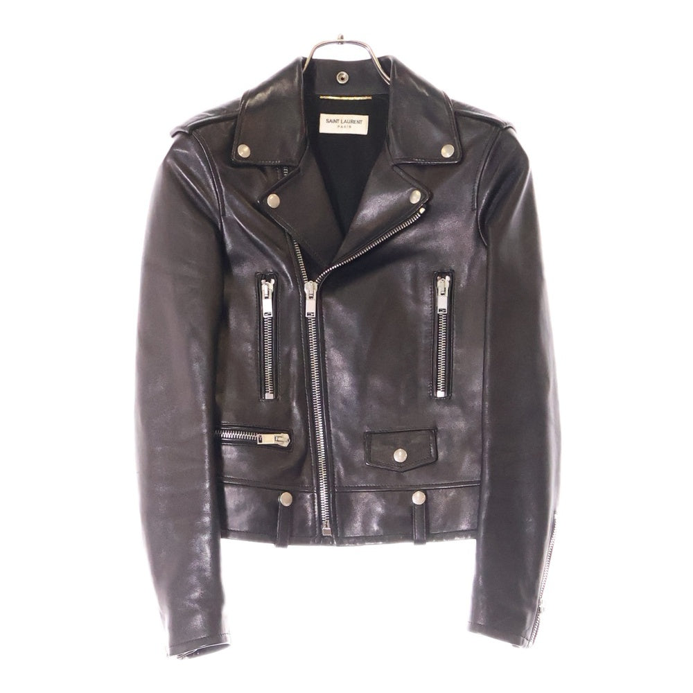 SAINT LAURENT PARIS(サンローランパリ) クラシック モーターサイクル ダブルレザーライダースジャケット レディース 397287 ブラック