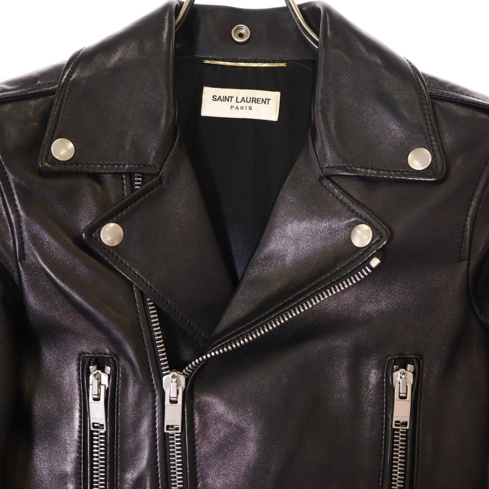 SAINT LAURENT PARIS(サンローランパリ) クラシック モーターサイクル ダブルレザーライダースジャケット レディース 397287 ブラック
