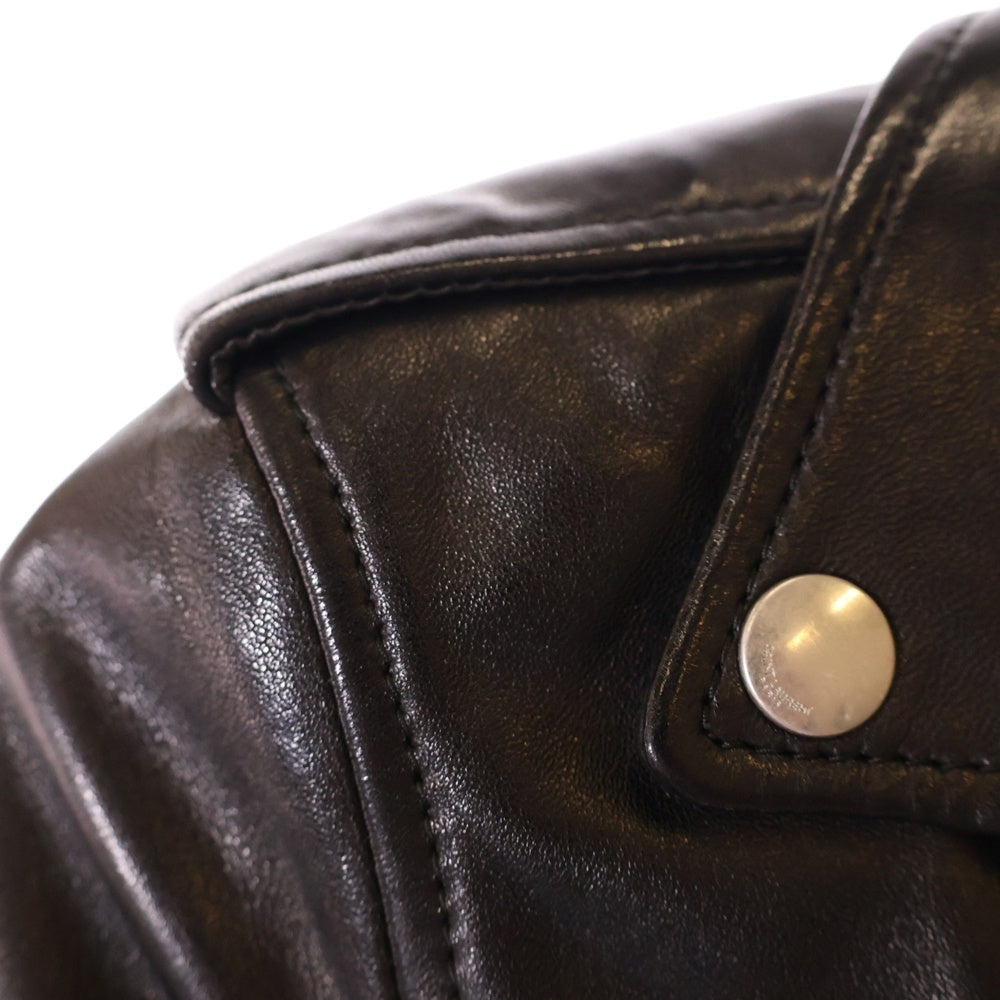 SAINT LAURENT PARIS(サンローランパリ) クラシック モーターサイクル ダブルレザーライダースジャケット レディース 397287 ブラック