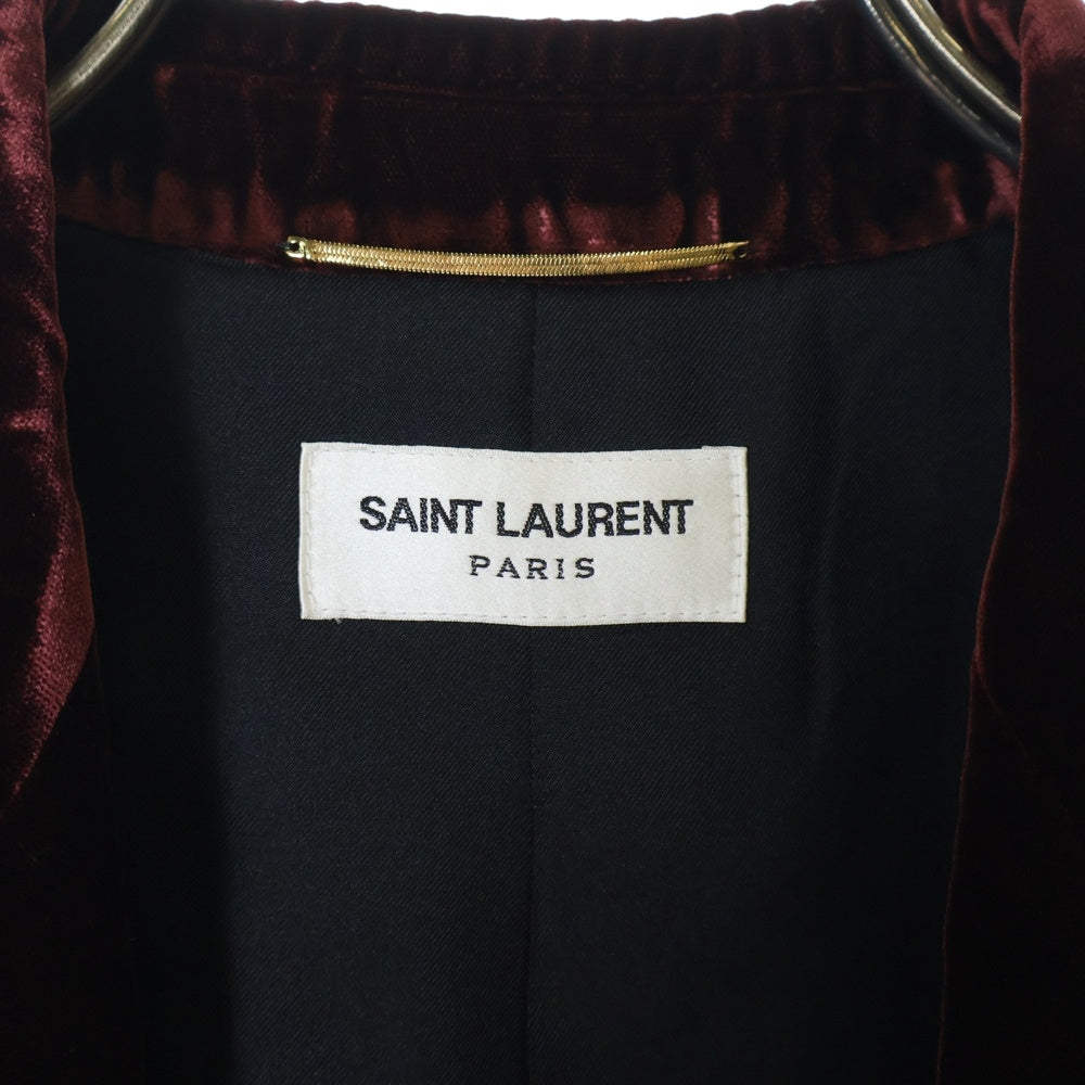 SAINT LAURENT PARIS(サンローランパリ) ベロア テーラードジャケット ボルドー 517740 レディース