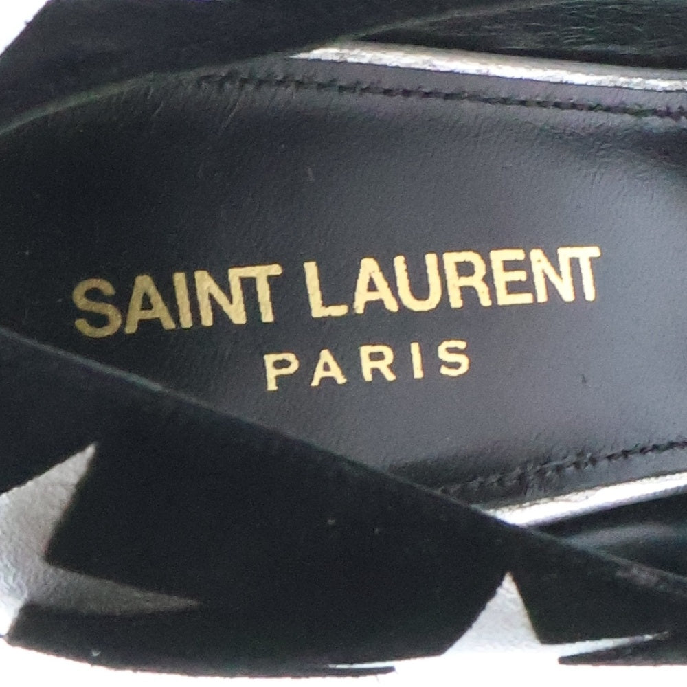 SAINT LAURENT PARIS(サンローランパリ) ハイヒール スターモチーフパンプス 星柄 ブラック×シルバー レザー #37 レディース