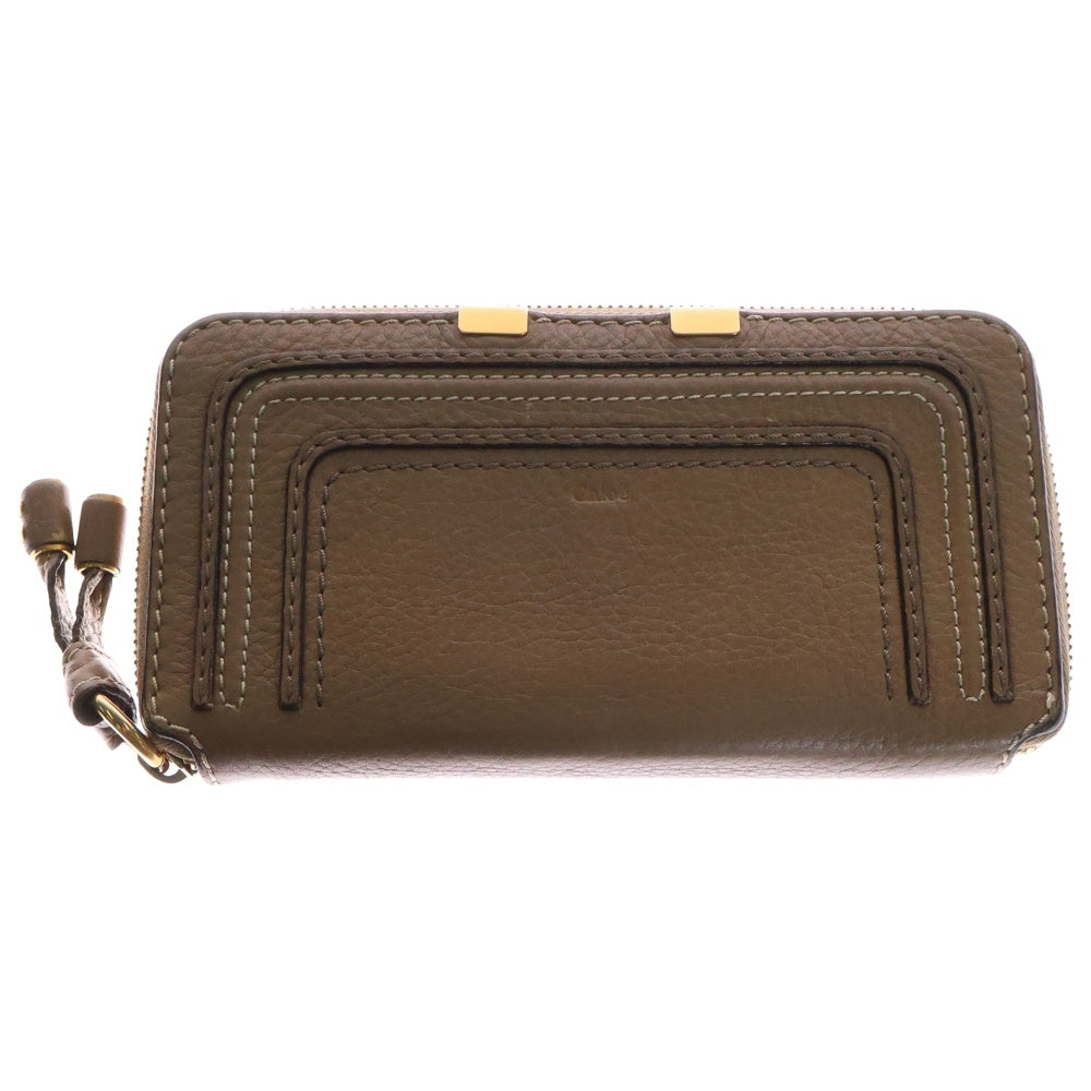 Chloe(クロエ) マーシー レザー ラウンドファスナー ロングウォレット 長財布 ブラウン レディース 3P0571-161