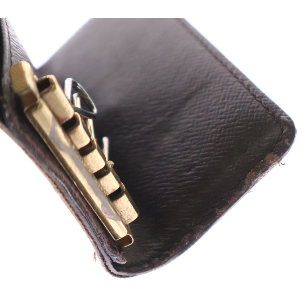 LOUIS VUITTON(ルイヴィトン) ダミエ ミュルティクレ4 キーケース キーリング バッグチャーム ブラウン ゴールド金具 PVC N62631