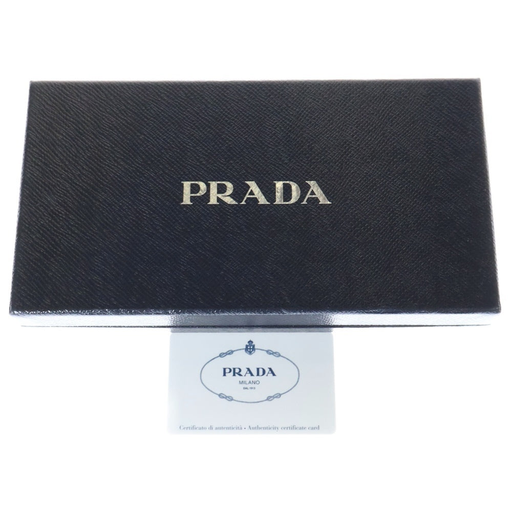 PRADA(プラダ) サフィアーノ ラウンドファスナー長財布 ロングウォレット カードケース ブラック ゴールド金具 レザー 1ML506