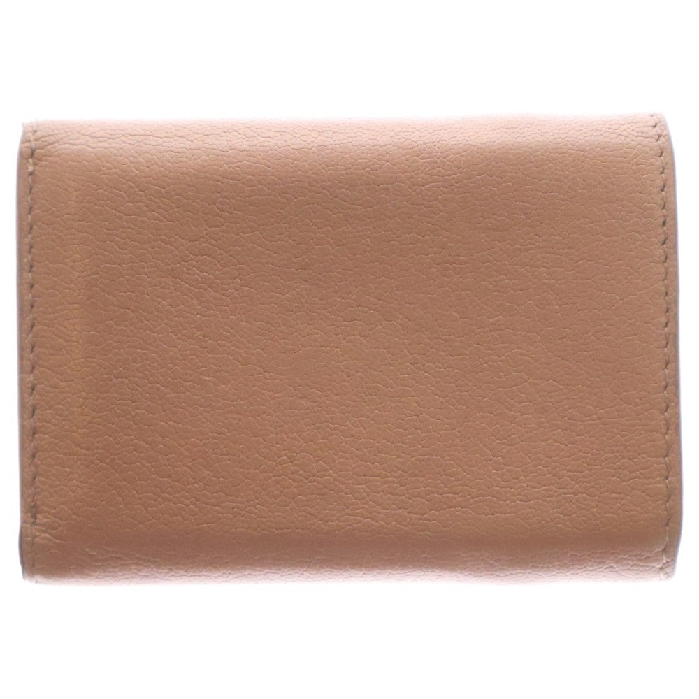 miumiu(ミュウミュウ) マドラスロゴ 三つ折り財布 コンパクトウォレット ゴールド金具 ピンク レザー 5MH021