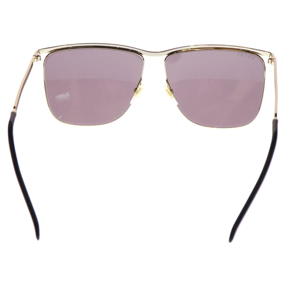 GUCCI(グッチ) ティアドロップ サイドテンプルロゴ サングラス アイウェア ブラック×ゴールド GG0821S