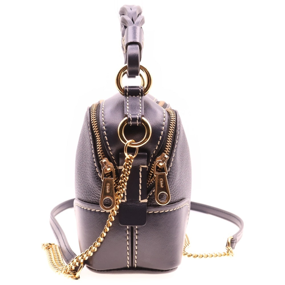 Chloe(クロエ) ダリア スモール レザー2WAYショルダーバッグ ハンドバッグ ネイビー
