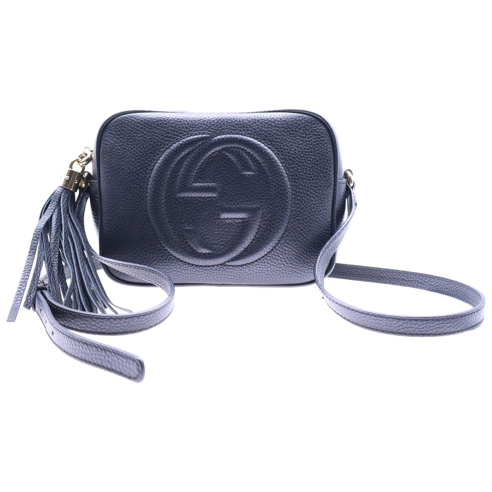 GUCCI(グッチ) ソーホー スモール ディスコフリンジ レザーショルダーバッグ ブラック 308364