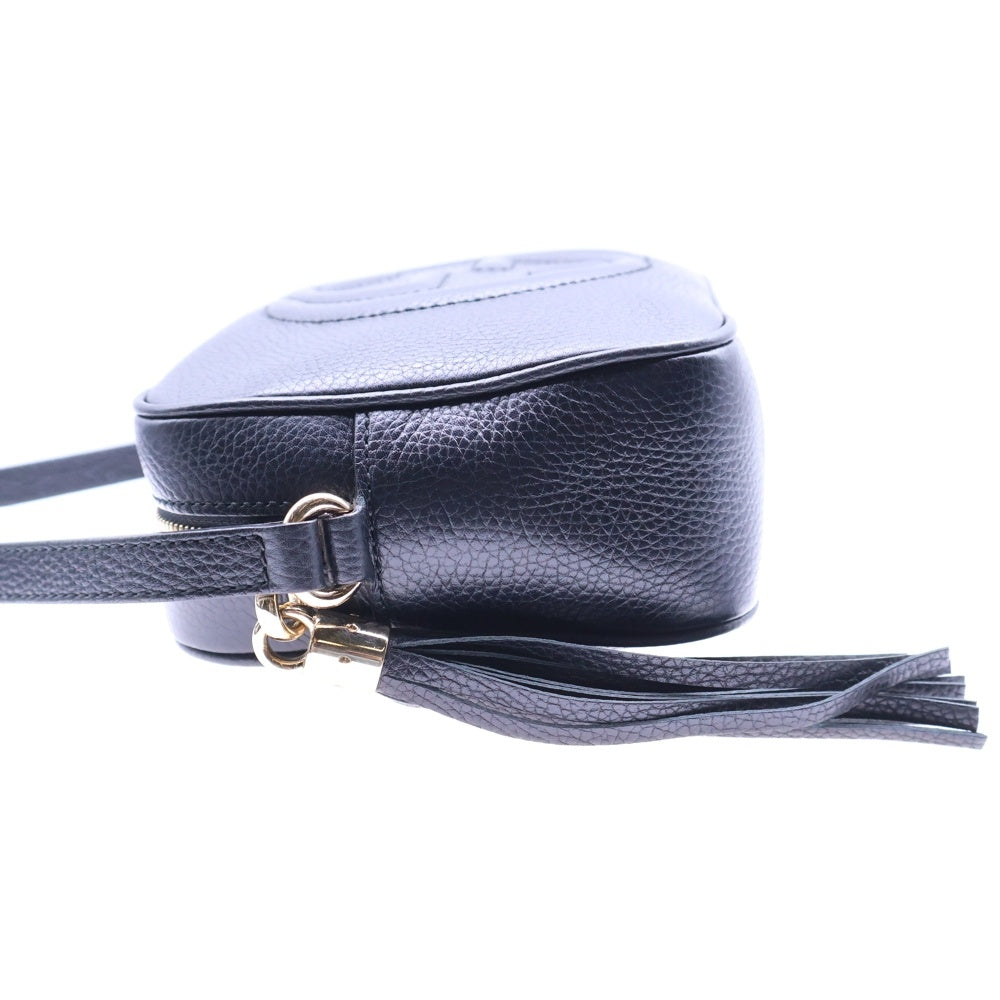 GUCCI(グッチ) ソーホー スモール ディスコフリンジ レザーショルダーバッグ ブラック 308364