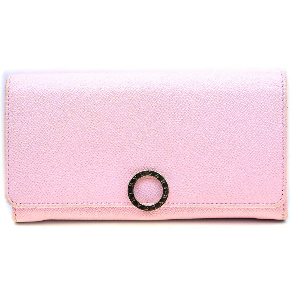BVLGARI(ブルガリ) 長財布 ロングウォレット カードケース ゴールド金具 ピンク レザー