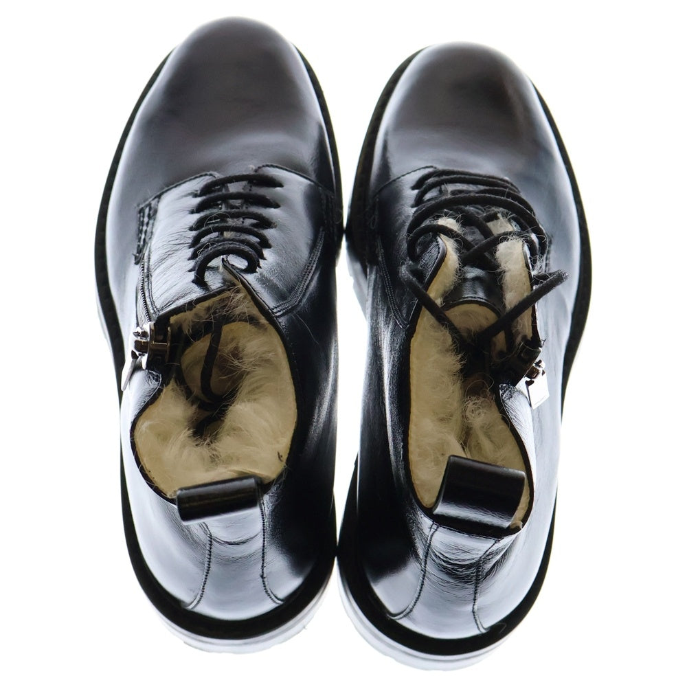 SAINT LAURENT PARIS(サンローランパリ) 17AW ムートンライニング サイドジップ レースアップ レザーハイカットブーツ ブラック 484987
