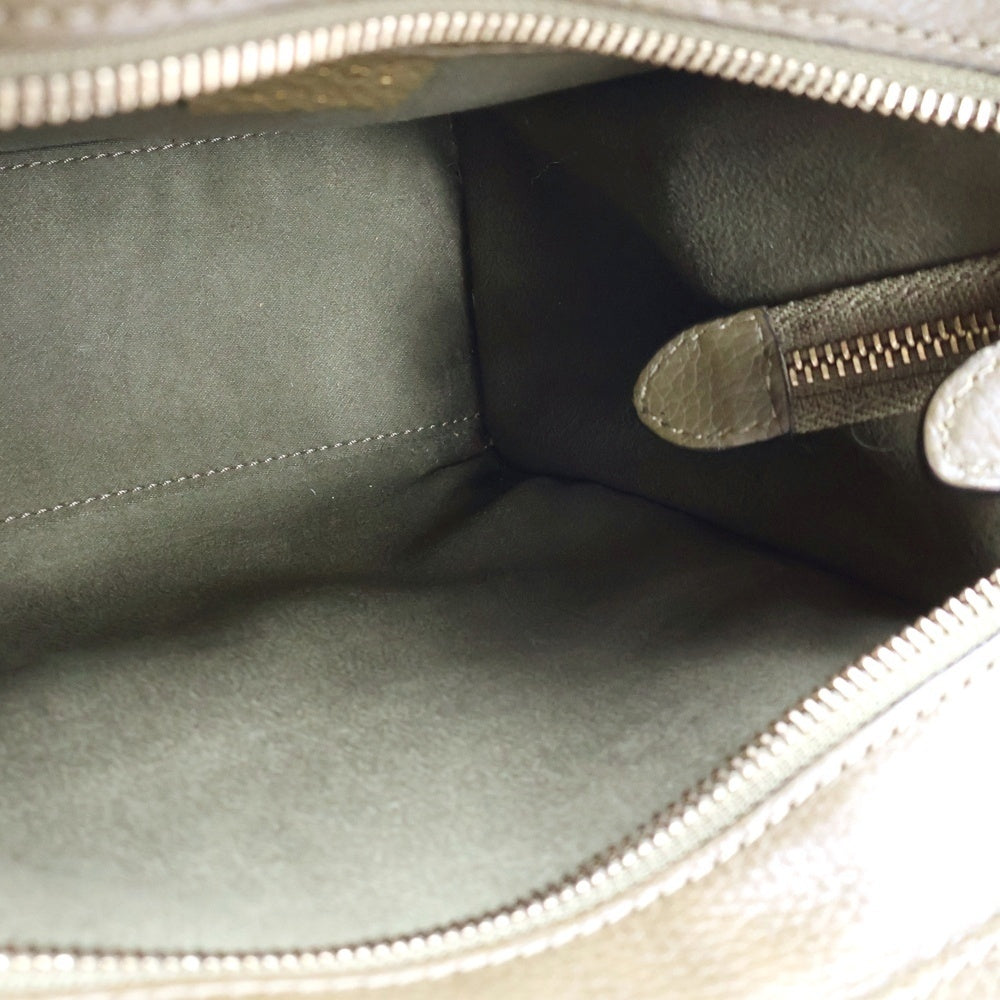 CELINE(セリーヌ) ラゲージ ナノショッパー 2WAYバッグ ハンドバッグ ショルダーバッグ ミニバッグ ゴールド金具 オリーブ レザー 189793D
