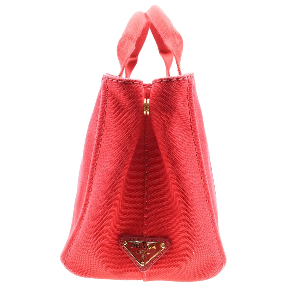PRADA(プラダ) カナパミニ キャンバス ロゴプリント トライアングルロゴプレート トートバッグ レッド レディース BN2439