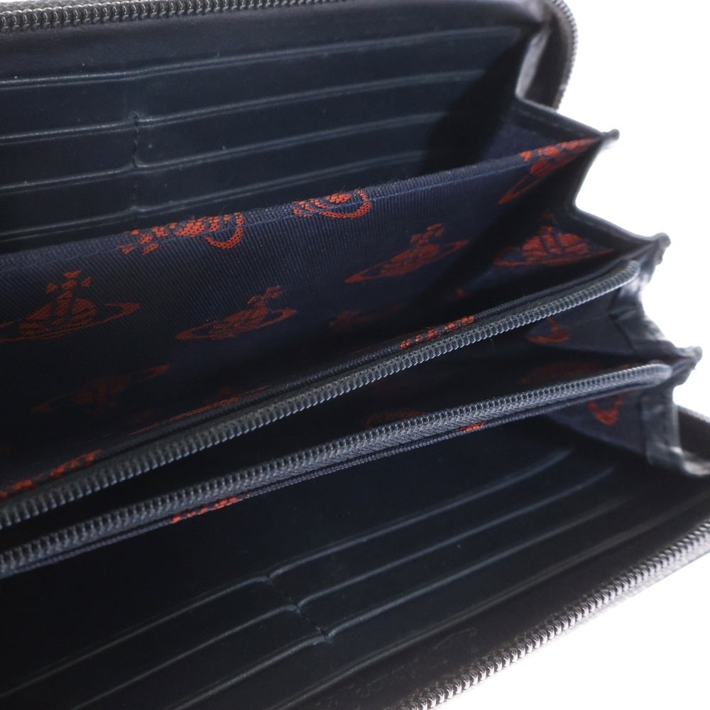 Vivienne Westwood(ヴィヴィアンウエストウッド) オーブ ラウンドファスナー レザーロングウォレット 長財布 ブラック