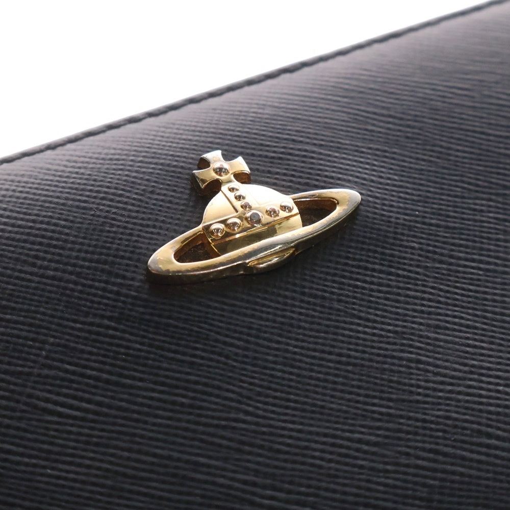 Vivienne Westwood(ヴィヴィアンウエストウッド) オーブ ラウンドファスナー レザーロングウォレット 長財布 ブラック