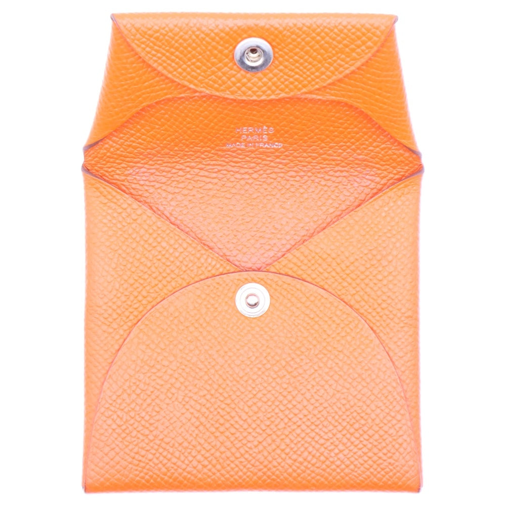 HERMES(エルメス) バスティア エプソン レザーコインケース オレンジ X刻印